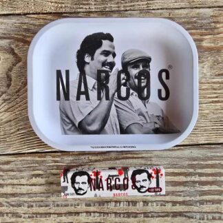 Narcos Metal Rolling Tray White Edition